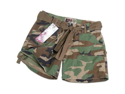 Kraťasy dámské ARMY s opaskem WOODLAND (velikost XL)