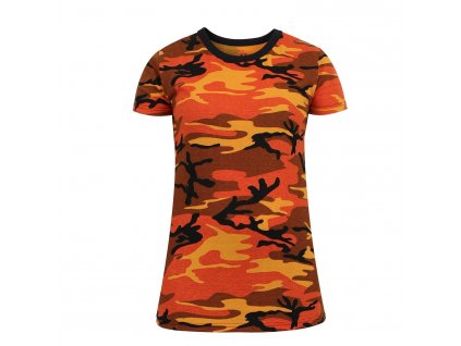 Triko dámské prodloužené SAVAGE ORANGE CAMO