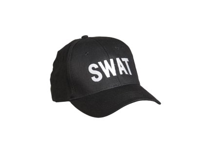 Čepice baseball s nápisem 'SWAT' ČERNÁ