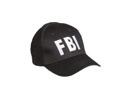 Čepice baseball s nápisem 'FBI' bíle vyšitý ČERNÁ  + Sleva 10% po registraci