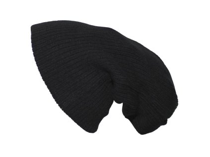 Čepice pletená BEANIE extra dlouhá ČERNÁ