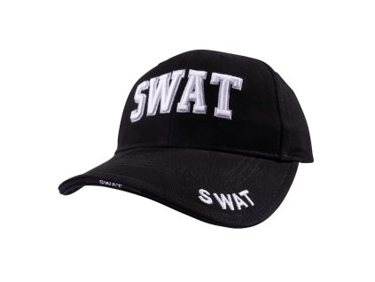 Čepice baseball DELUXE s výšivkou SWAT ČERNÁ