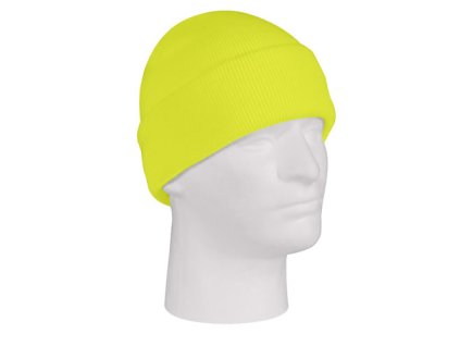 Čepice jemně pletená FINE AKRYL REFLEXNÍ ZELENÁ