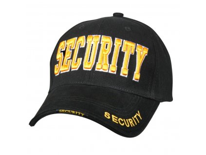 Čepice DELUXE SECURITY "žlutý nápis" baseball ČERNÁ