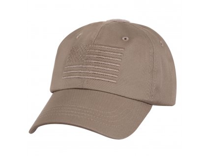Čepice baseball TACTICAL OPERATOR vlajka US KHAKI