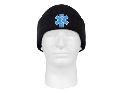 Čepice pletená STAR OF LIFE "EMS" ČERNÁ