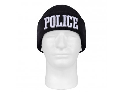 Čepice pletená DELUXE 3D POLICE ČERNÁ