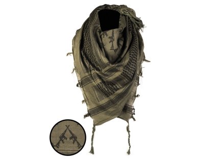 Šátek SHEMAGH PUŠKY ZELENO/ČERNÝ