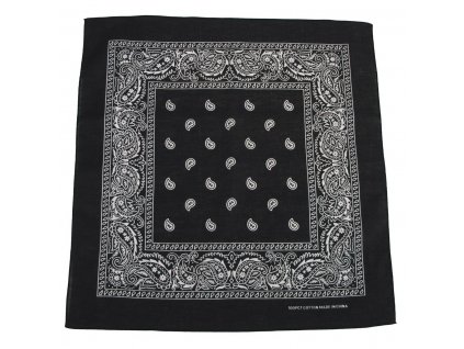 Šátek BANDANA 55x55 cm ČERNÁ/BÍLÁ