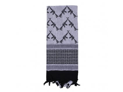 Šátek SHEMAGH CROSSED RIFLES 107 x 107 cm BÍLO-ČERNÝ