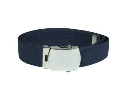 Opasek US kalhotový se stříbrnou sponou MODRÝ dl.130cm