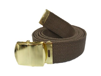 Opasek 135 cm HNĚDÝ se zlatou přezkou