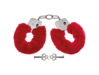 Pouta řetízková s plyší ČERVENÁ