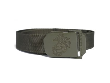 Opasek kalhotový USMC s kovovou sponou ZELENÝ