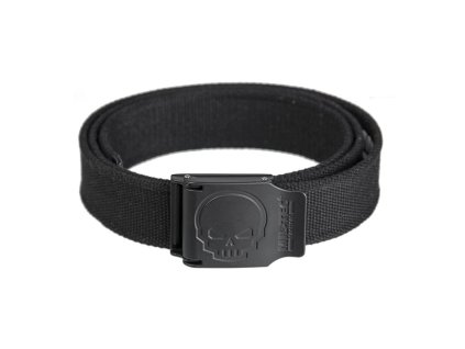 Opasek přezka s lebkou 40 mm 130 cm ČERNÝ