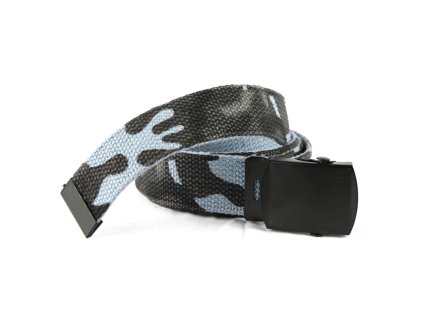 Opasek US kalhotový s černou sponou SKY BLUE CAMO