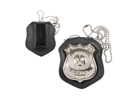 Pouzdro na odznak NYPD s klipem KŮŽE