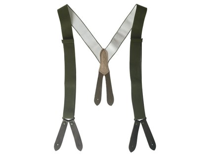 Kšandy BW kalhotové s upnutím na knoflík ZELENÉ nové (velikost 130)