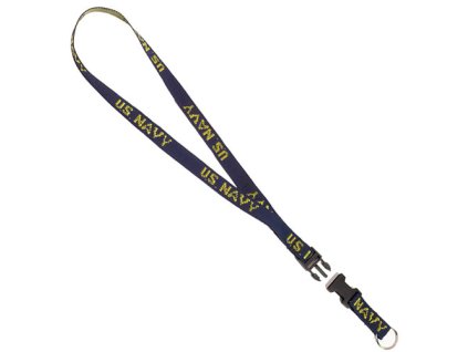 Klíčenka na krk MODRÁ se žlutým nápisem NAVY