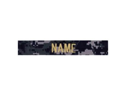 Nášivka jmenovka "NAME" zlatá niť DIGITAL NAVY