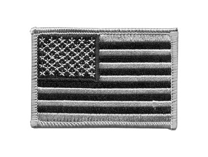 Nášivka US vlajka 5 x 7,5 cm STŘÍBRNÁ