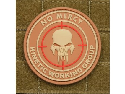 Nášivka NO MERCY - KINETIC GROUP plast DESERT