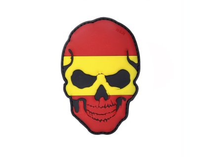 Nášivka 3D plastová LEBKA s pruhy velcro ŠPANĚLSKÁ