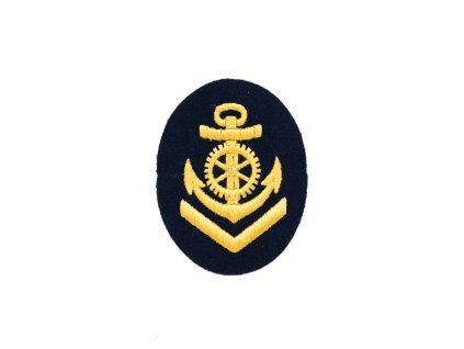 Nášivka NVA zlatá kotva s ozubeným kolem velká MODRÁ