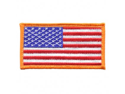 Nášivka USA vlajka 4,5 x 8,5 cm ORANŽOVÝ lem