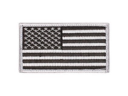 Nášivka USA vlajka 4,5 x 8,5 cm velcro ČERNÁ/STŘÍBRNÁ