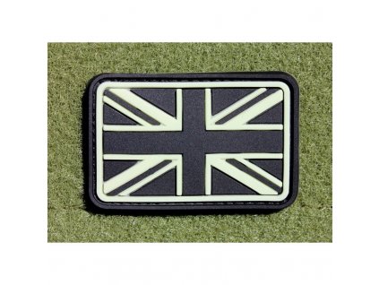 Nášivka velká BRITÁNIE velcro plast GLOW IN THE DARK