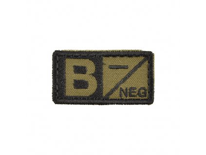 Nášivka krevní skupina B NEG VELCRO ZELENÁ