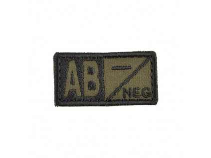 Nášivka krevní skupina AB NEG VELCRO ZELENÁ