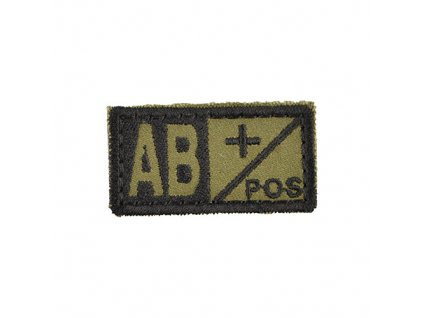 Nášivka krevní skupina AB POS VELCRO ZELENÁ