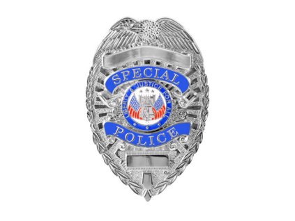 Odznak DELUXE SPECIAL POLICE STŘÍBRNÝ