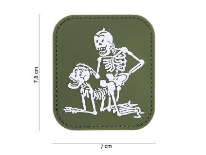 Nášivka 2 KOSTRY plast VELCRO ZELENÁ