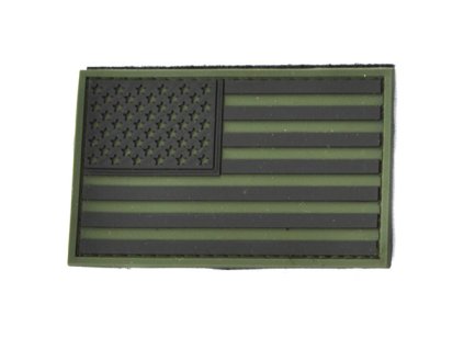 Nášivka VLAJKA USA plast ZELENÁ