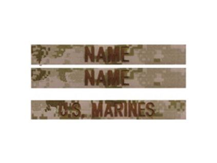 Nášivky U.S. MARINES sada 3 ks MARPAT DESERT