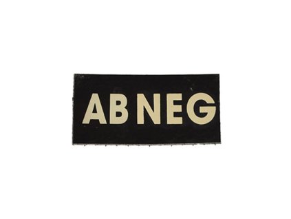 Nášivka IFF IR krevní skupina VELCRO AB NEG ČERNÁ