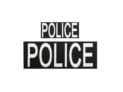 Nášivka POLICE 2 ks ČERNÁ s bílým potiskem VELCRO