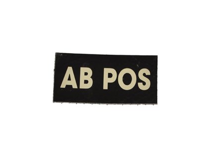 Nášivka IFF IR krevní skupina VELCRO AB POS ČERNÁ