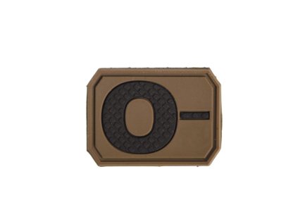 Nášivka plast 3D na suchém zipu krevní skupina 0- COYOTE