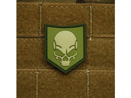 Nášivka SOF SKULL plast ZELENÁ