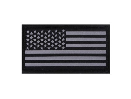Nášivka REFLEXNÍ vlajka USA velcro ČERNÁ