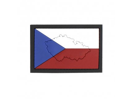 Nášivka 3D plastová vlajka ČR mapa
