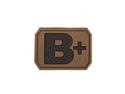 Nášivka plast 3D na suchém zipu krevní skupina B+ COYOTE