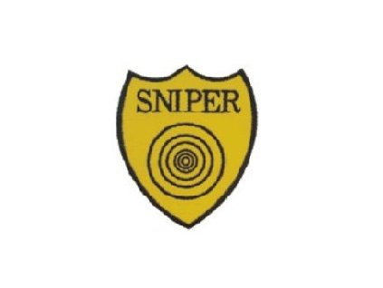 Nášivka SNIPER s terčem - ŽLUTÁ