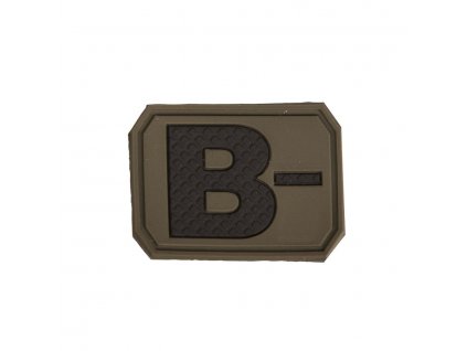 Nášivka plast 3D na suchém zipu krevní skupina B- ZELENÁ