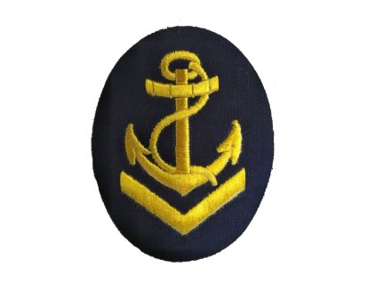 Nášivka námořních jednotek NVA Oberbootsmannsmaat ovál s kotvou a lanem + V