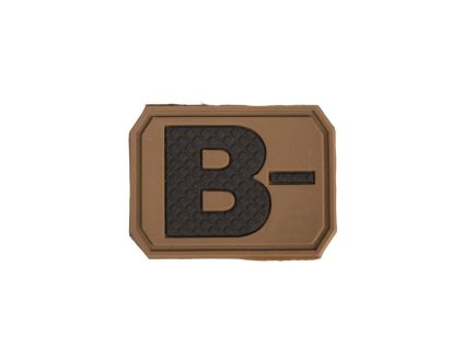 Nášivka plast 3D na suchém zipu krevní skupina B- COYOTE